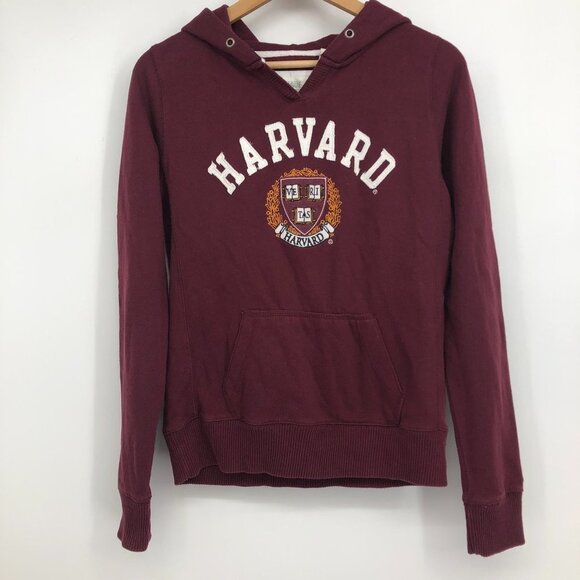 Harvard League Burgundy Women's Academy Applique Hooded Sweatshirt S - Picture 9 of 15